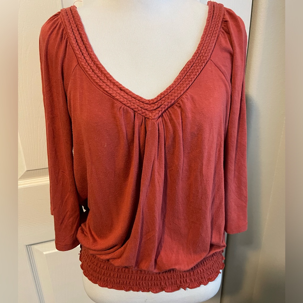 American Rag Cie Blouse Small Burnt Orange